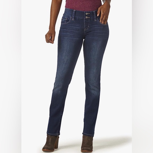 ❗️FINAL❗️ 🆕 Riders by Lee Indigo Pull-On Waist Smoother Straight-Leg Jeans 🔴🔴 - Picture 1 of 6